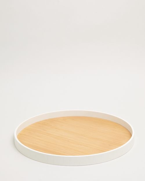 Round Bamboo Wood Tray