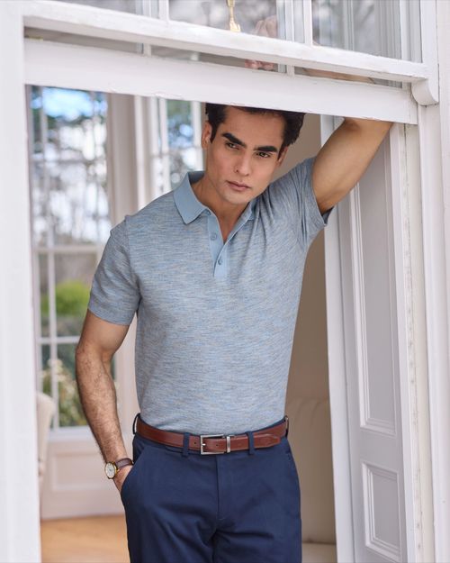 Paul Costelloe Living Men Space Dye Short-Sleeved Polo