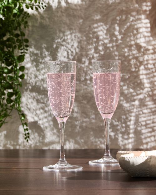 Clear Hammered Champagne Glass