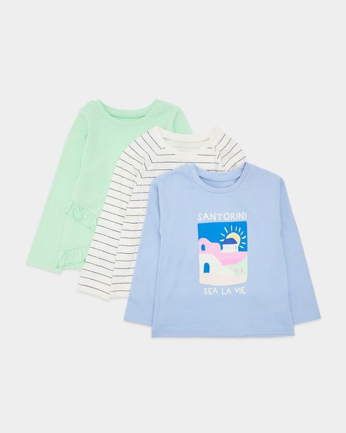 Long-Sleeved Top - Pack Of 3 (6 Months-5 Years)