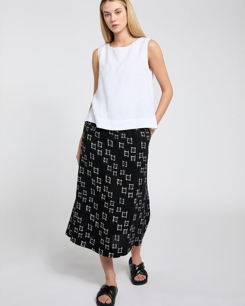 Carolyn Donnelly The Edit Print Linen Skirt
