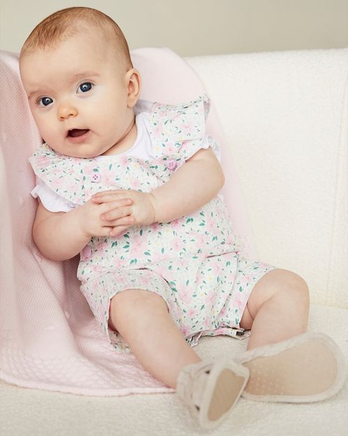 Floral Dungarees (Newborn-12 Months)