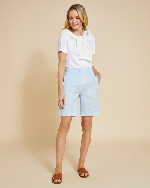 Paul Costelloe Living Studio Blue 100% Linen Shorts