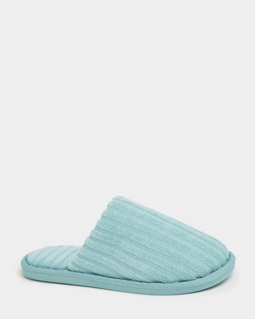 Stripe Towelling Mule Slipper