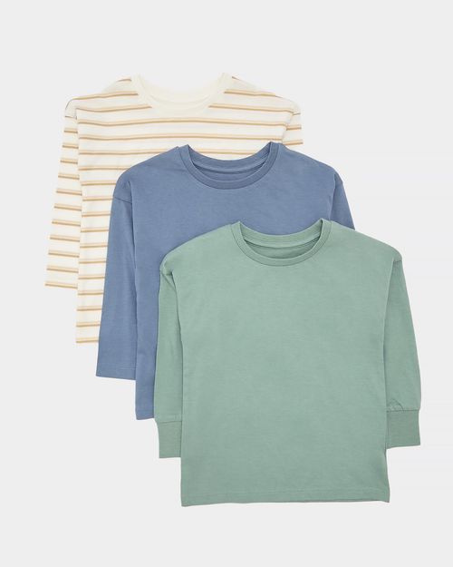 Long-Sleeved Tops - Pack Of 3 (6 Months-5 Years)