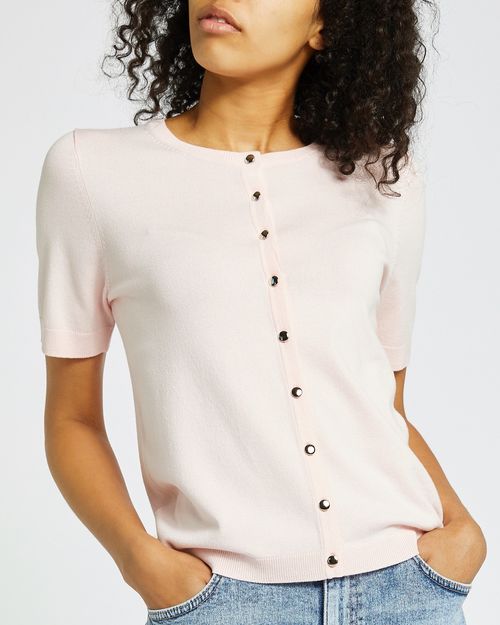 Short Sleeve Button Cardigan