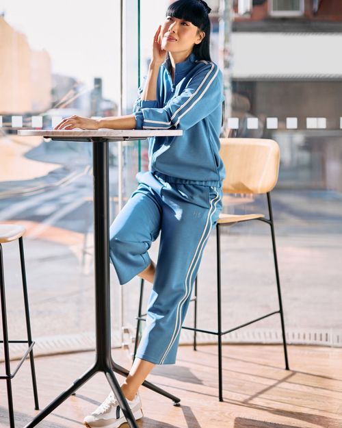 Helen Steele Blue Modal Crop Soft Touch Trousers