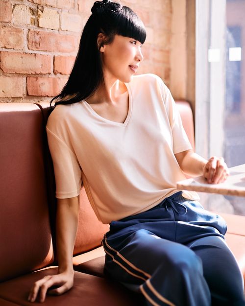 Helen Steele Bone Modal Soft Touch V-Neck T-Shirt