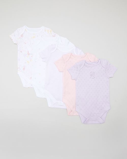 Cotton Short-Sleeved Bodysuits - Pack Of 5 (Newborn-3 Years)