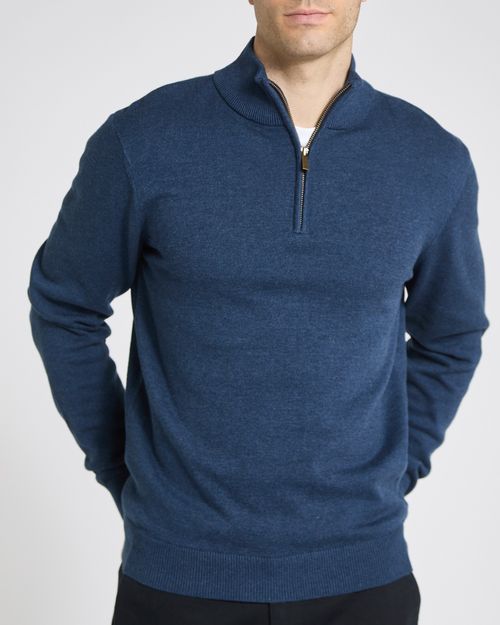 Cotton Quarter Zip Jumper