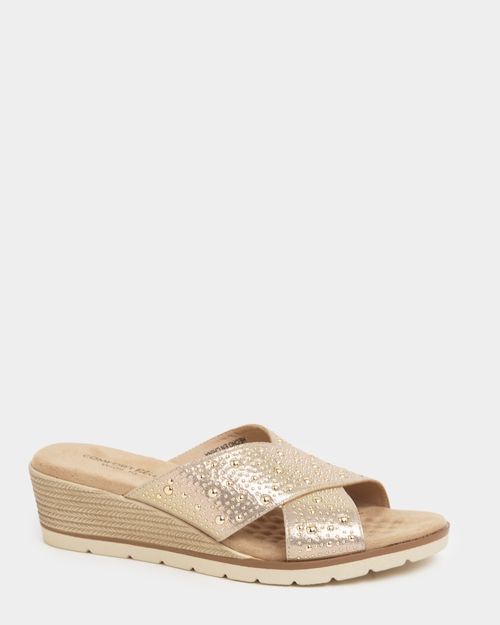 Wide-Fit Beaded Mule Sandal