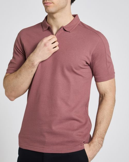 Slim Fit Panel Popcorn Polo