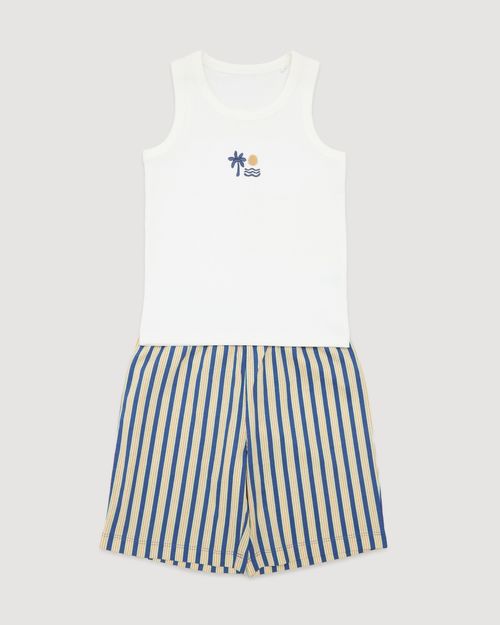 Rib Vest Short Pyjama Set (3-14 Years)
