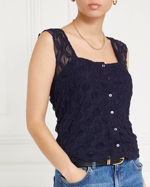 Gallery Freida Lace Square Neck Vest