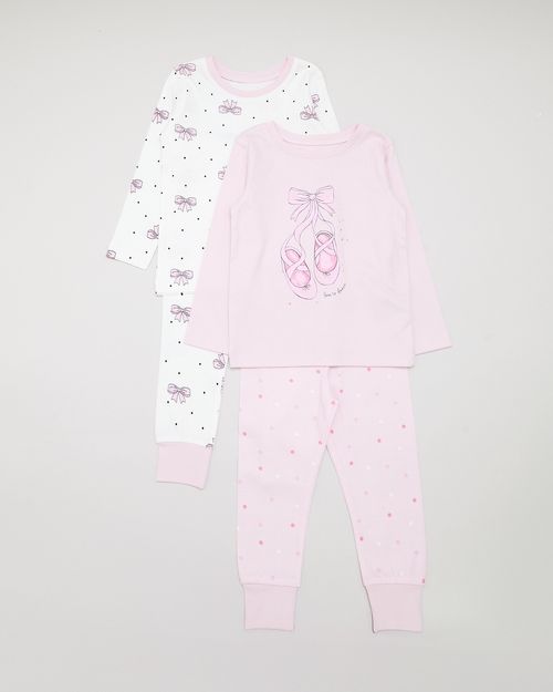 Baby Girls' Cotton Pyjamas - Pack Of 2 (6 Months-4 Years)