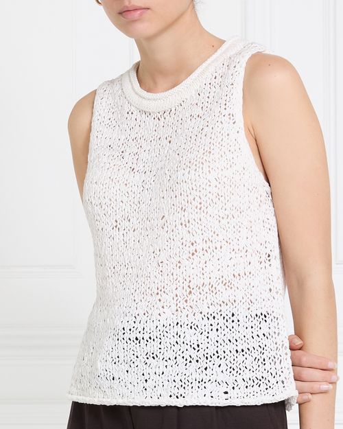 Gallery Frieda Cotton Blend Textured Vest Top