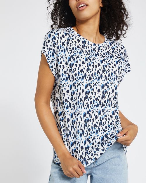 Cotton Modal Relaxed Crew Neck Top