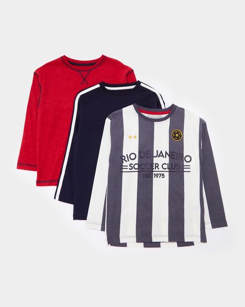 Long-Sleeve Tops (2-14 Years) - Pack Of 3