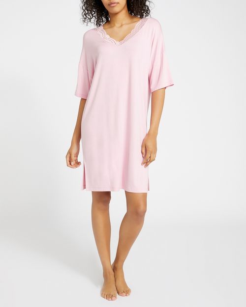 Viscose V-Neck Lace Nightdress