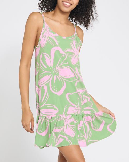 Tiered Viscose Mini Dress
