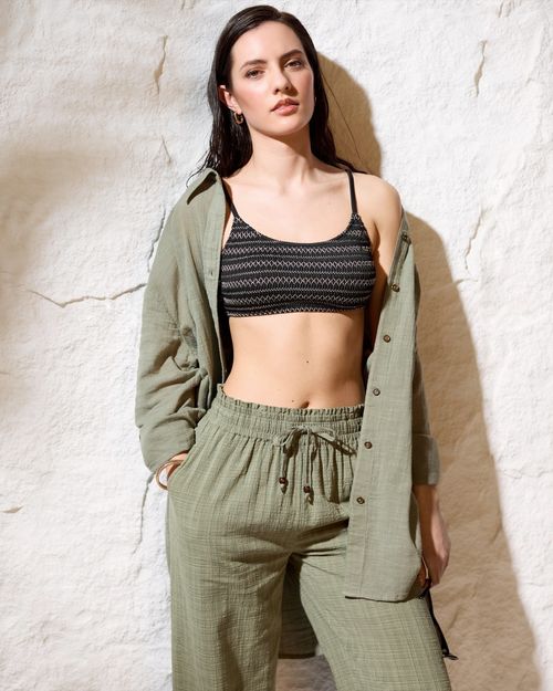 Shirred Crop Bikini Top