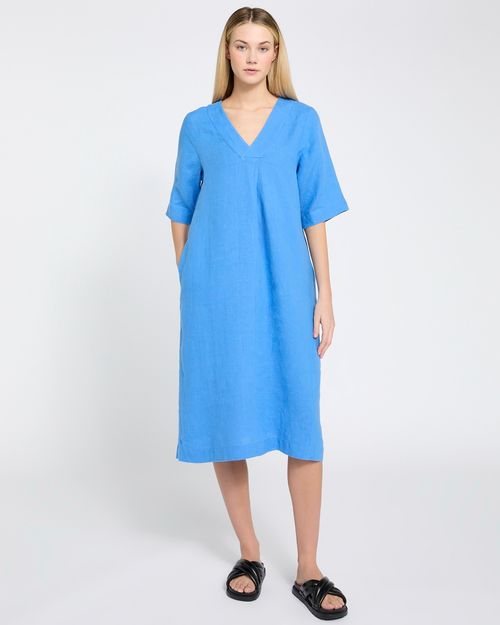 Carolyn Donnelly The Edit V-Neck Linen Dress