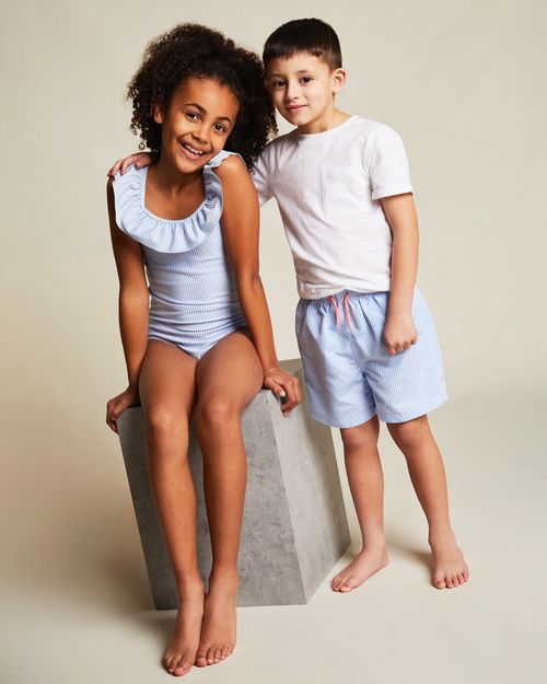 Stripe Frill Swimsuit (3-14 Years)