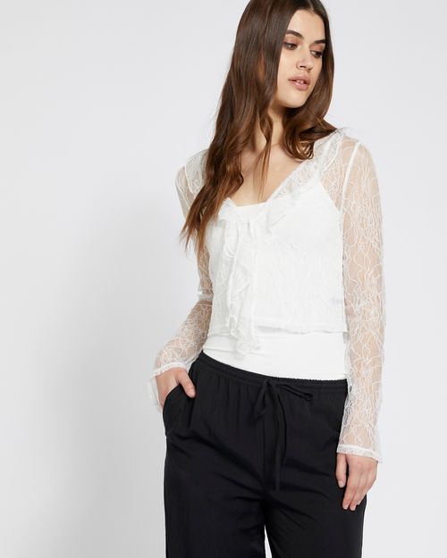Savida Bailey Lace Frill Top