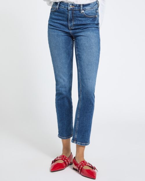 High Rise Skinny Denim Cropped Jeans