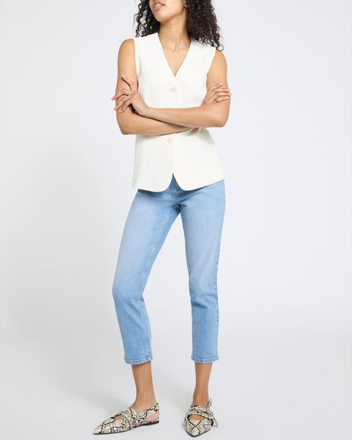 High Rise Skinny Denim Cropped Jeans