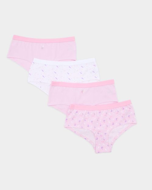 Girls Cotton Rich Shorts - Pack Of 4 - (2-14 years)
