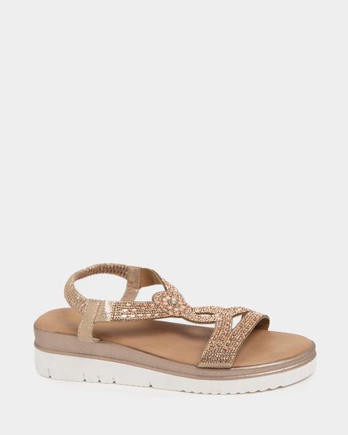 Jewelled Low Wedge