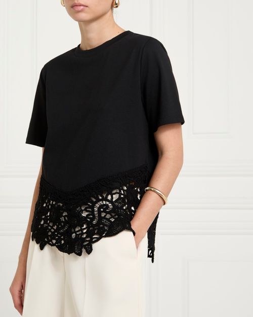 Gallery Sylvie Lace Hem T-Shirt