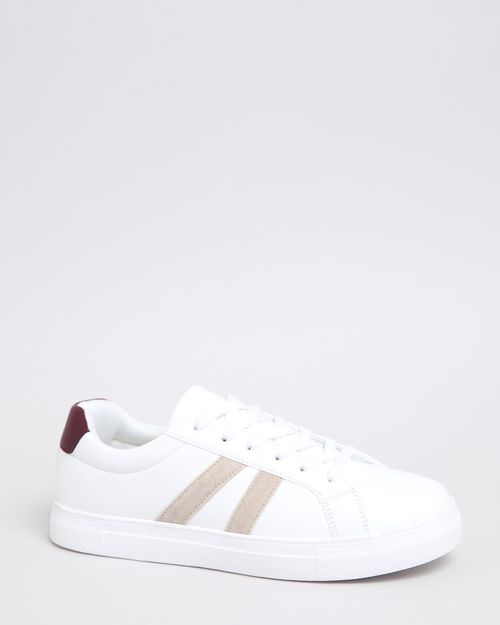Leopard Back White Lace Up Trainers