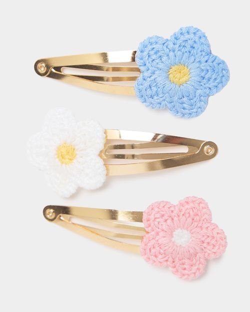 Crochet Flower Clips