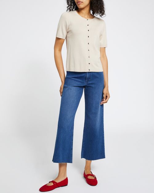 Short Sleeve Button Cardigan