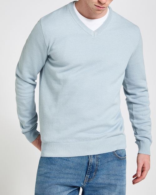 Regular Fit Cotton V-Neck Jumper