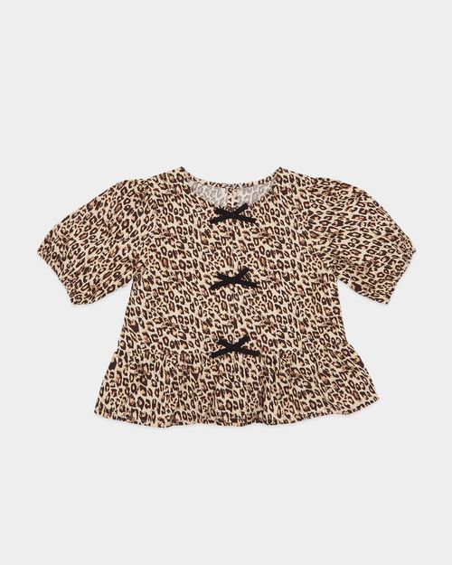 Print Bow Top (2-14 Years)