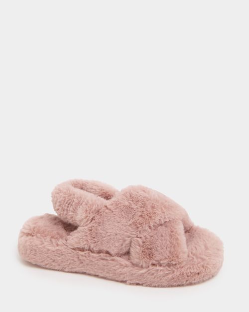 Plush Fur Crossover Sliders