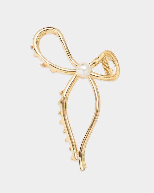 Pearl Bow Claw Clip