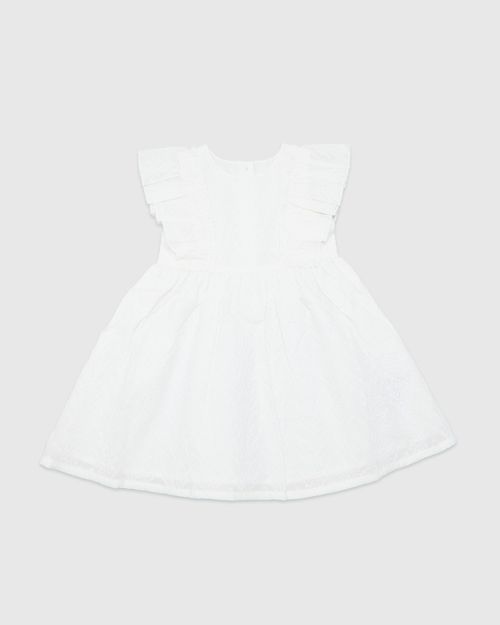 White Woven Anglaise Dress (6 Months-5 Years)