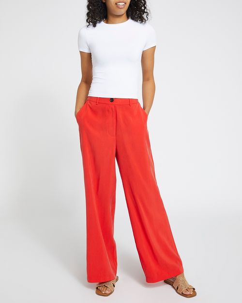 Modal High Waisted Wide Leg Trousers