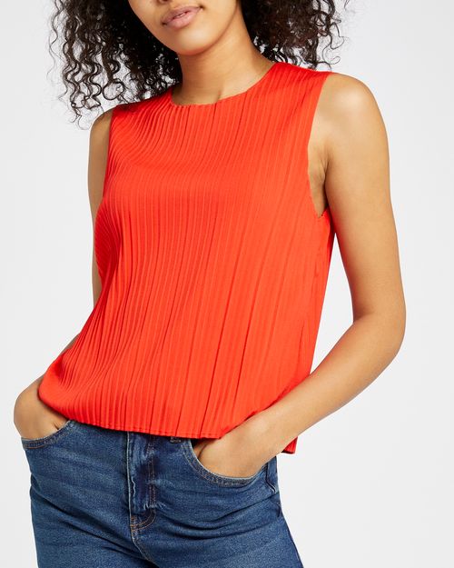 Sleeveless Plisse Top