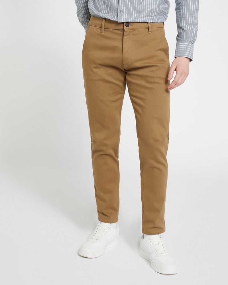 パンツ A.PRESSE Dress Chino Trousers BROWN 1 Sand | Denver Cotton Stretch Chino | WoolOvers US