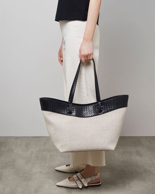 Canvas East West Tote Bag