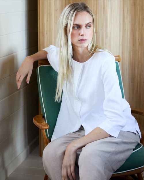 Carolyn Donnelly The Edit Placket Linen Top