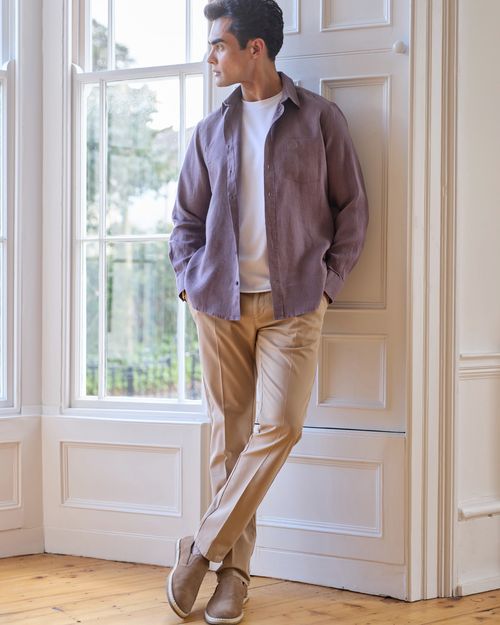 Paul Costelloe Living Textured Trousers With Stretch
