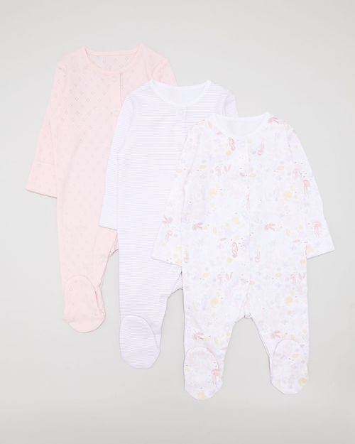Baby Cotton Sleepsuits - Pack Of 3 (Newborn-23 Months)