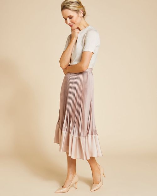 Paul Costelloe Living Studio Champagne Panel Skirt