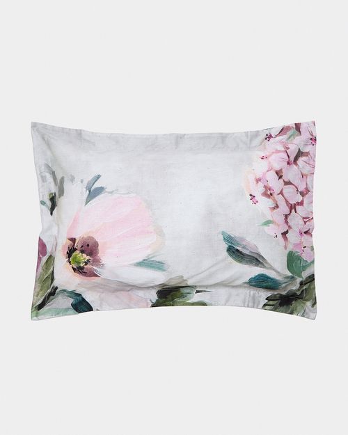 Paul Costelloe Living Grey Floral Oxford Pillowcase